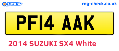 PF14AAK are the vehicle registration plates.