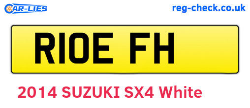 R10EFH are the vehicle registration plates.