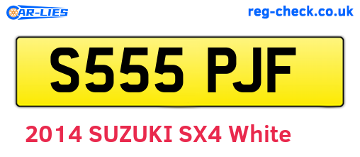 S555PJF are the vehicle registration plates.