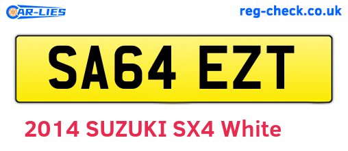 SA64EZT are the vehicle registration plates.