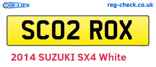 SC02ROX are the vehicle registration plates.