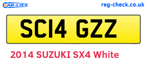 SC14GZZ are the vehicle registration plates.