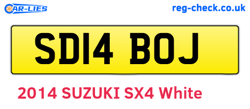 SD14BOJ are the vehicle registration plates.