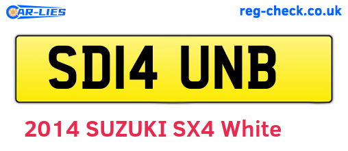 SD14UNB are the vehicle registration plates.