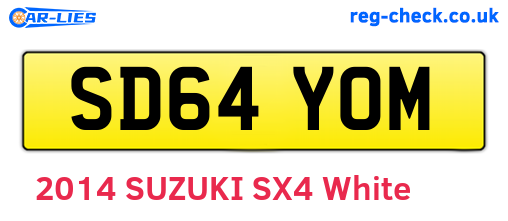 SD64YOM are the vehicle registration plates.