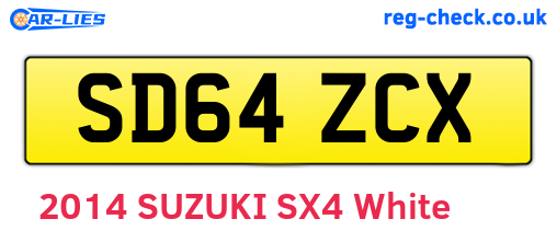 SD64ZCX are the vehicle registration plates.