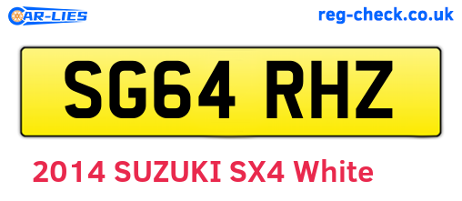 SG64RHZ are the vehicle registration plates.