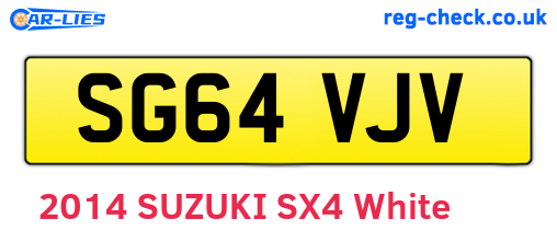 SG64VJV are the vehicle registration plates.