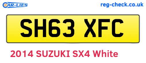 SH63XFC are the vehicle registration plates.