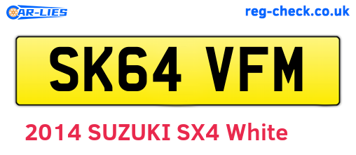 SK64VFM are the vehicle registration plates.