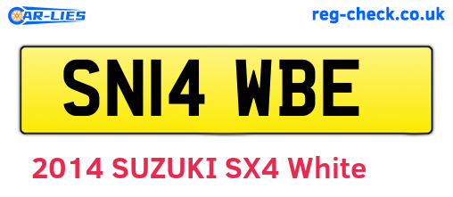 SN14WBE are the vehicle registration plates.