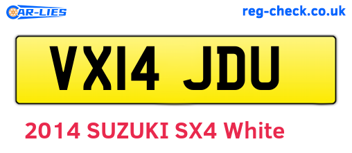 VX14JDU are the vehicle registration plates.
