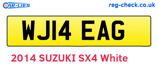 WJ14EAG are the vehicle registration plates.