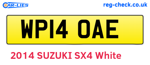 WP14OAE are the vehicle registration plates.