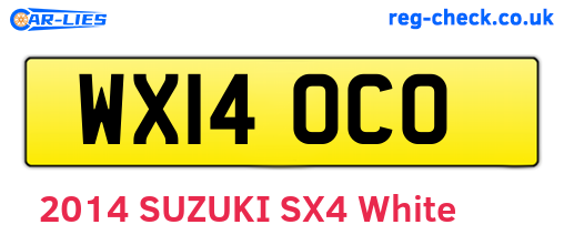 WX14OCO are the vehicle registration plates.