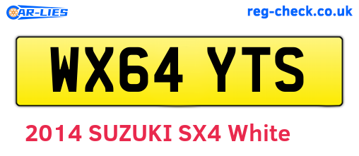 WX64YTS are the vehicle registration plates.