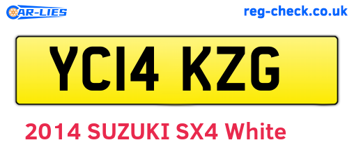YC14KZG are the vehicle registration plates.