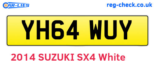 YH64WUY are the vehicle registration plates.