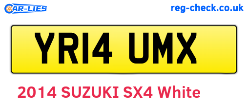 YR14UMX are the vehicle registration plates.