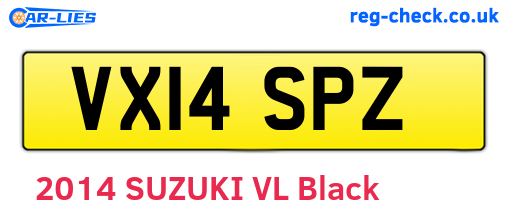 VX14SPZ are the vehicle registration plates.