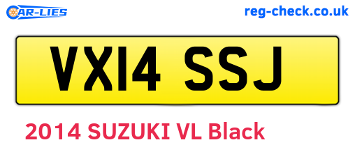 VX14SSJ are the vehicle registration plates.