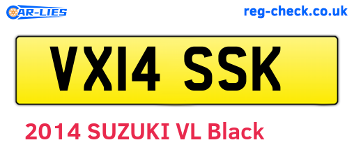 VX14SSK are the vehicle registration plates.