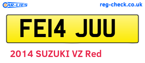 FE14JUU are the vehicle registration plates.