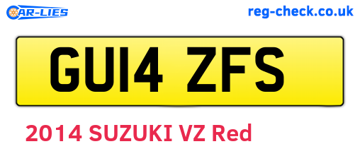 GU14ZFS are the vehicle registration plates.