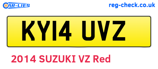 KY14UVZ are the vehicle registration plates.