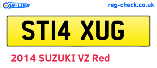 ST14XUG are the vehicle registration plates.