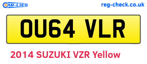 OU64VLR are the vehicle registration plates.