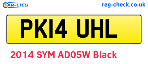 PK14UHL are the vehicle registration plates.