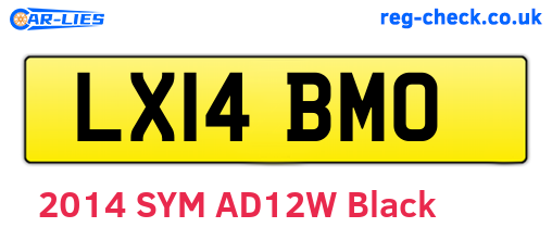 LX14BMO are the vehicle registration plates.