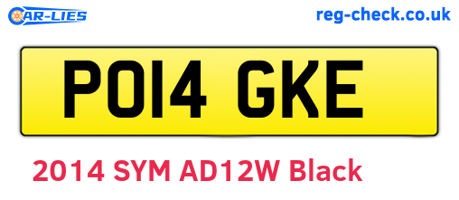 PO14GKE are the vehicle registration plates.