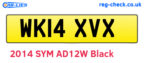 WK14XVX are the vehicle registration plates.