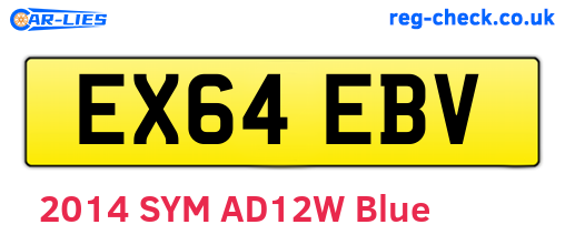 EX64EBV are the vehicle registration plates.