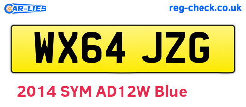 WX64JZG are the vehicle registration plates.