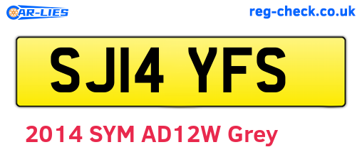 SJ14YFS are the vehicle registration plates.