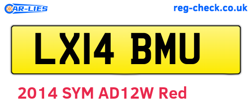 LX14BMU are the vehicle registration plates.