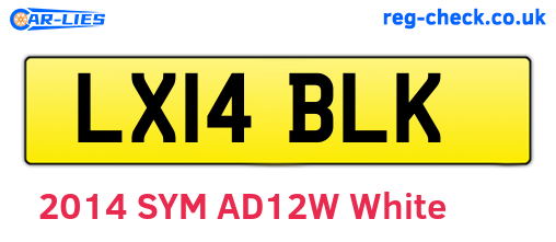 LX14BLK are the vehicle registration plates.