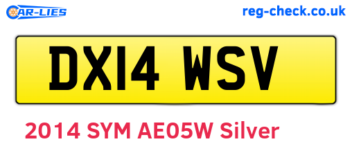 DX14WSV are the vehicle registration plates.