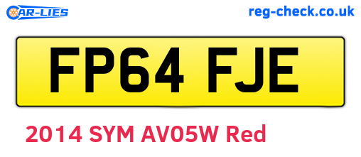 FP64FJE are the vehicle registration plates.