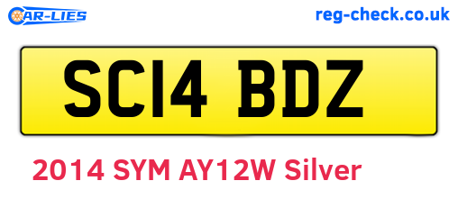 SC14BDZ are the vehicle registration plates.