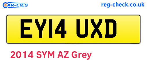 EY14UXD are the vehicle registration plates.