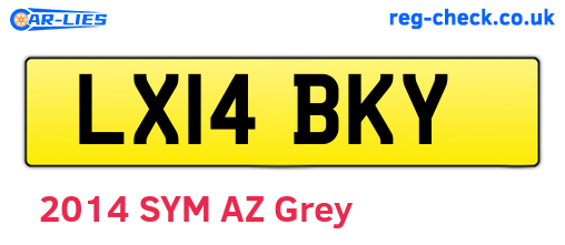 LX14BKY are the vehicle registration plates.
