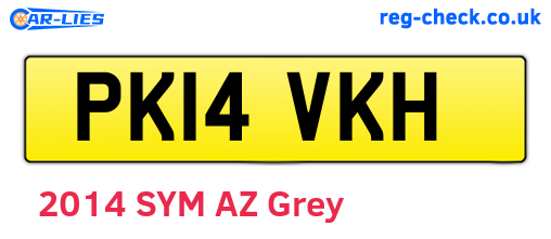 PK14VKH are the vehicle registration plates.