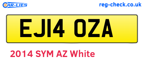 EJ14OZA are the vehicle registration plates.