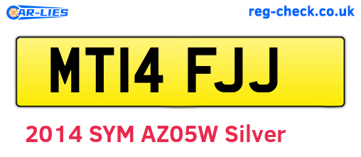 MT14FJJ are the vehicle registration plates.