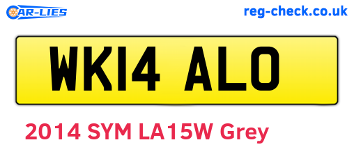 WK14ALO are the vehicle registration plates.
