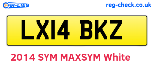 LX14BKZ are the vehicle registration plates.